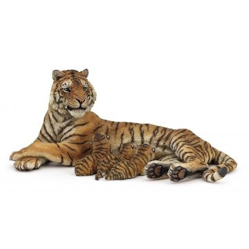 Papo Wild Life Liggende Tijger met Welpjes 50156