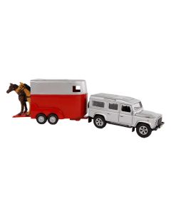 Kids Globe Mitsubishi with horse trailer die cast pink 27cm 520124