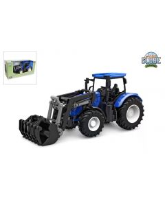 Kids Globe Farming Tractor with front loader blue 27 cm 540474