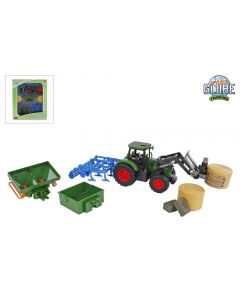 Kids Globe Farming Tractor with 8 accessories 30 cm green 540479